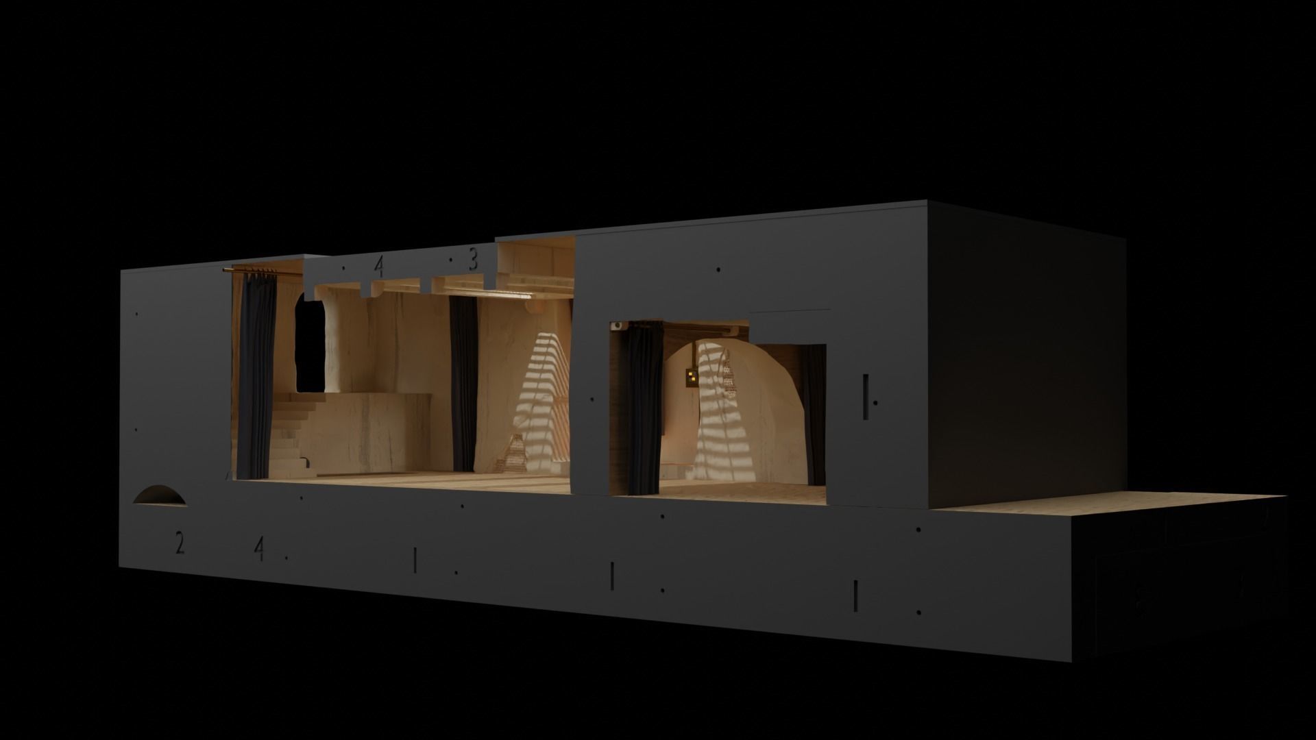 Jabbas Throne Room - Set 5 - Trophy Room 1-12 scale Blackseries 3D print model_4