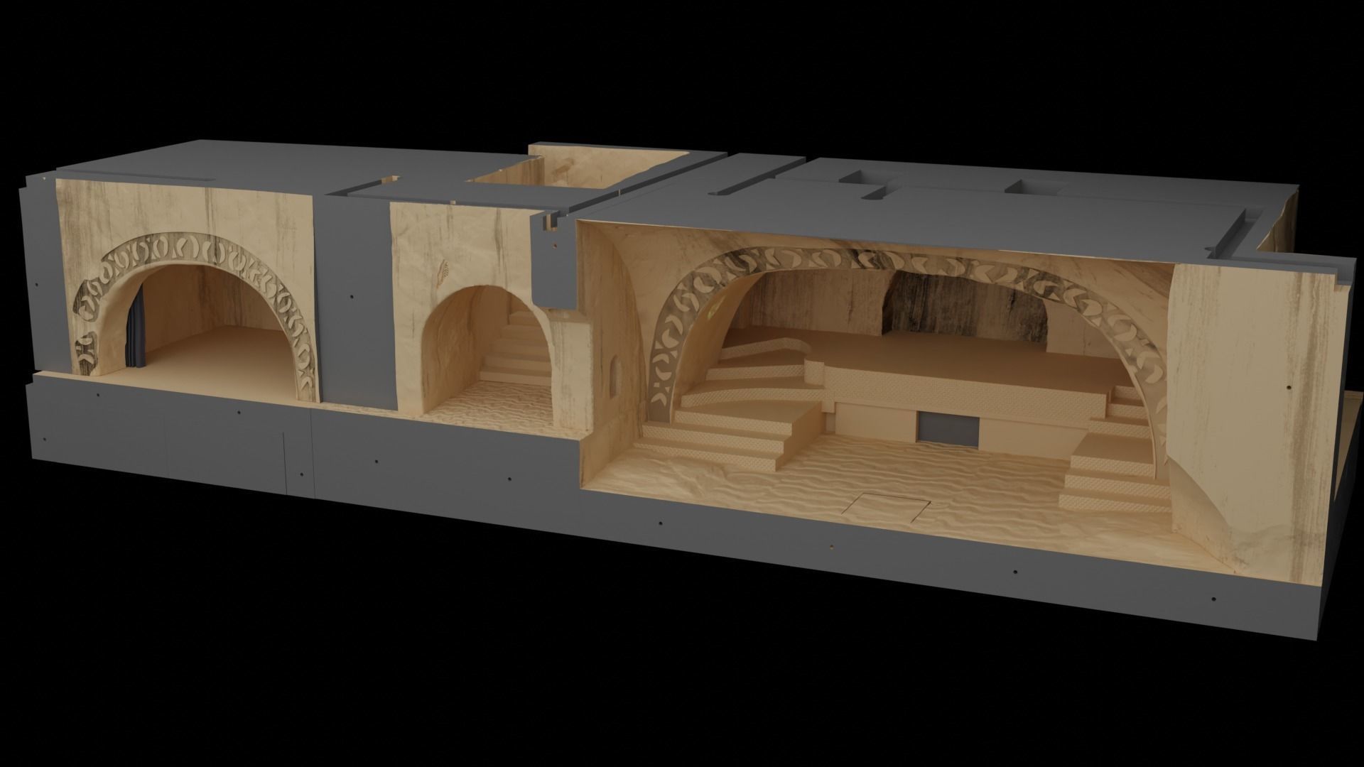 Jabbas Throne Room - Set 5 - Trophy Room 1-12 scale Blackseries 3D print model_55
