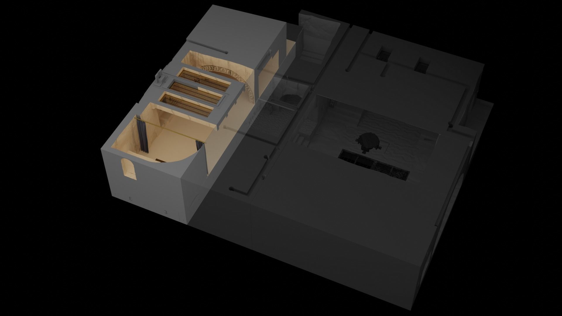 Jabbas Throne Room - Set 5 - Trophy Room 1-12 scale Blackseries 3D print model_33