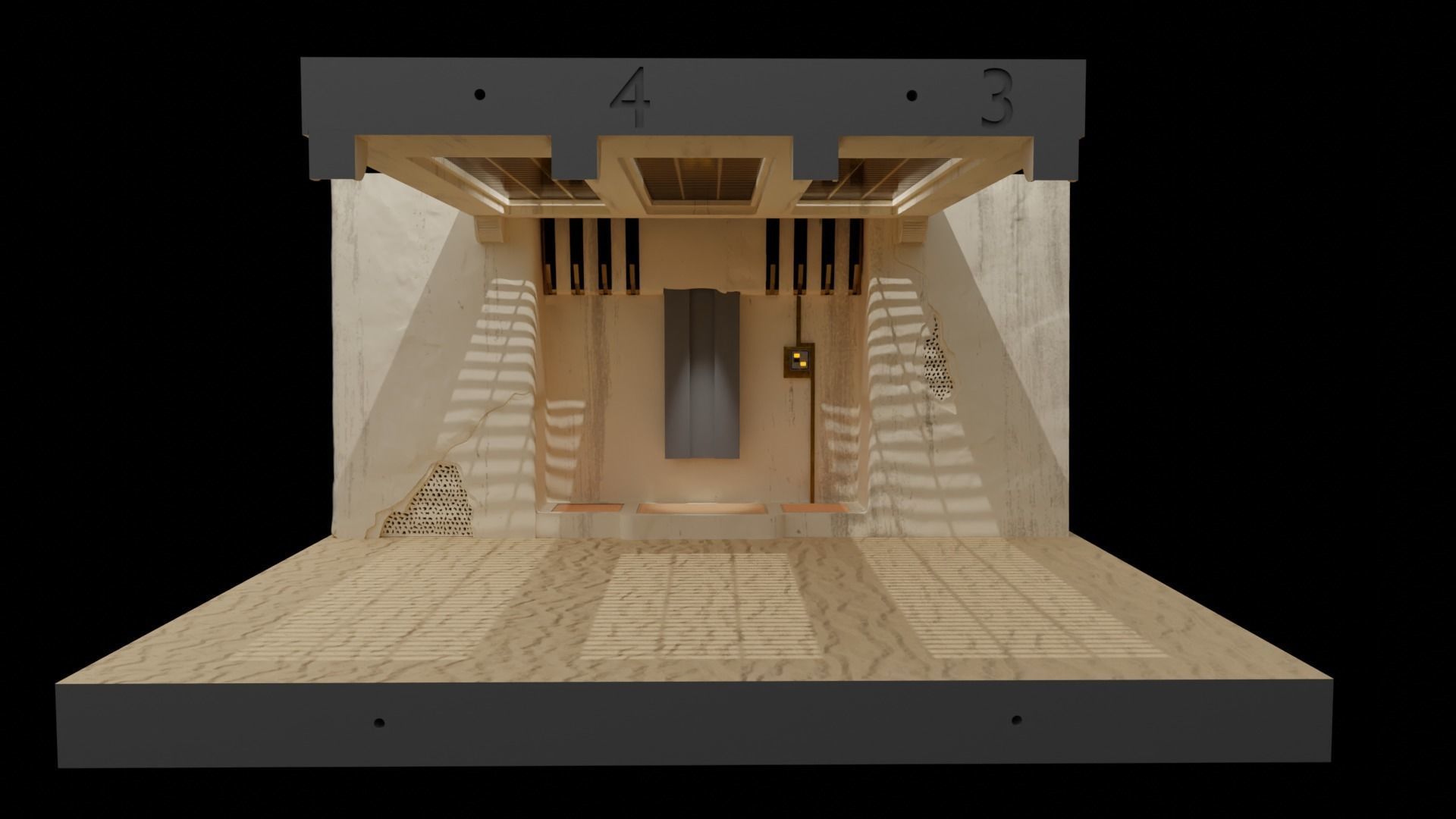 Jabbas Throne Room - Set 5 - Trophy Room 1-12 scale Blackseries 3D print model_13