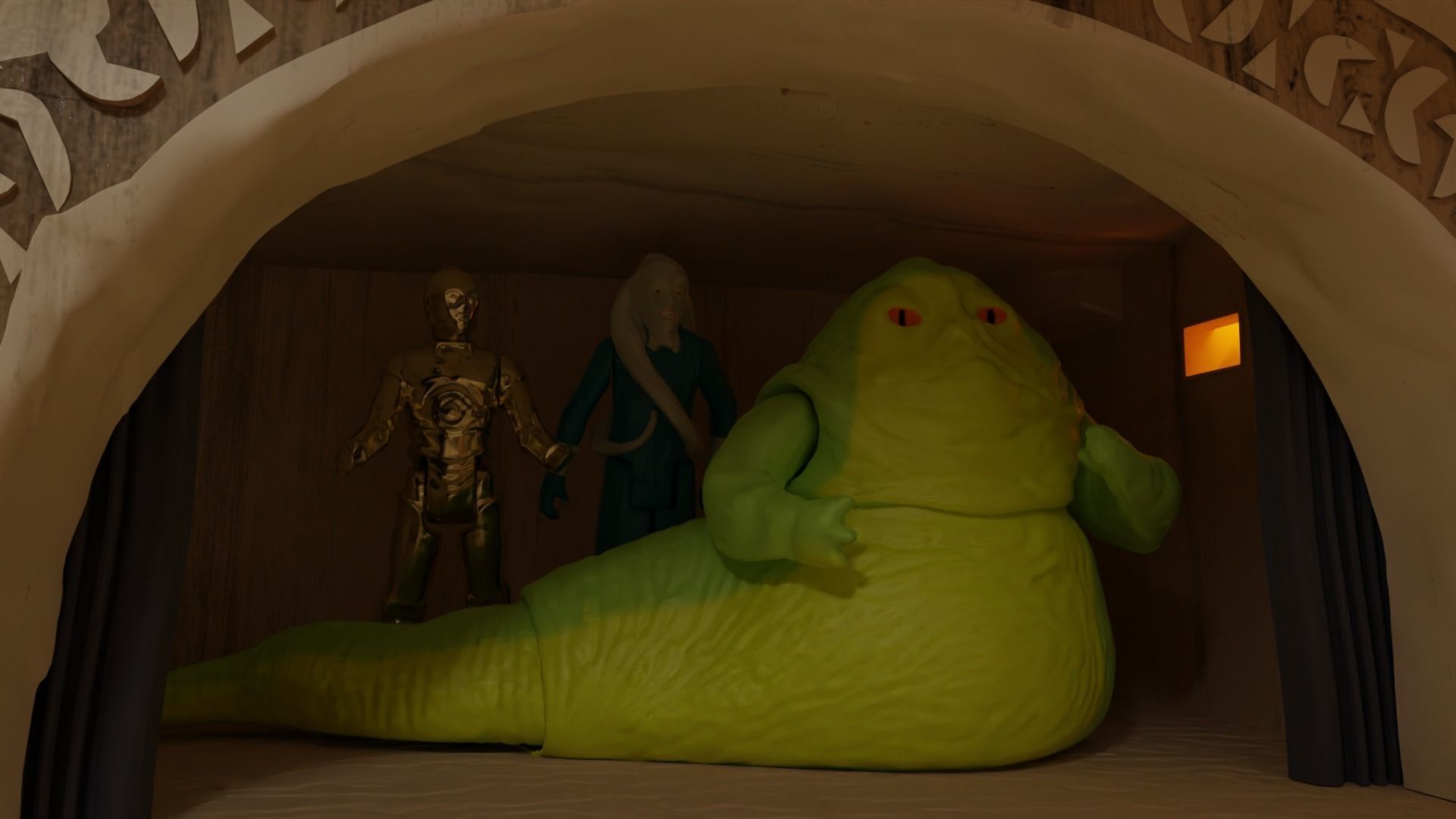 Jabbas Throne Room - Set 5 - Trophy Room 1-12 scale Blackseries 3D print model_11