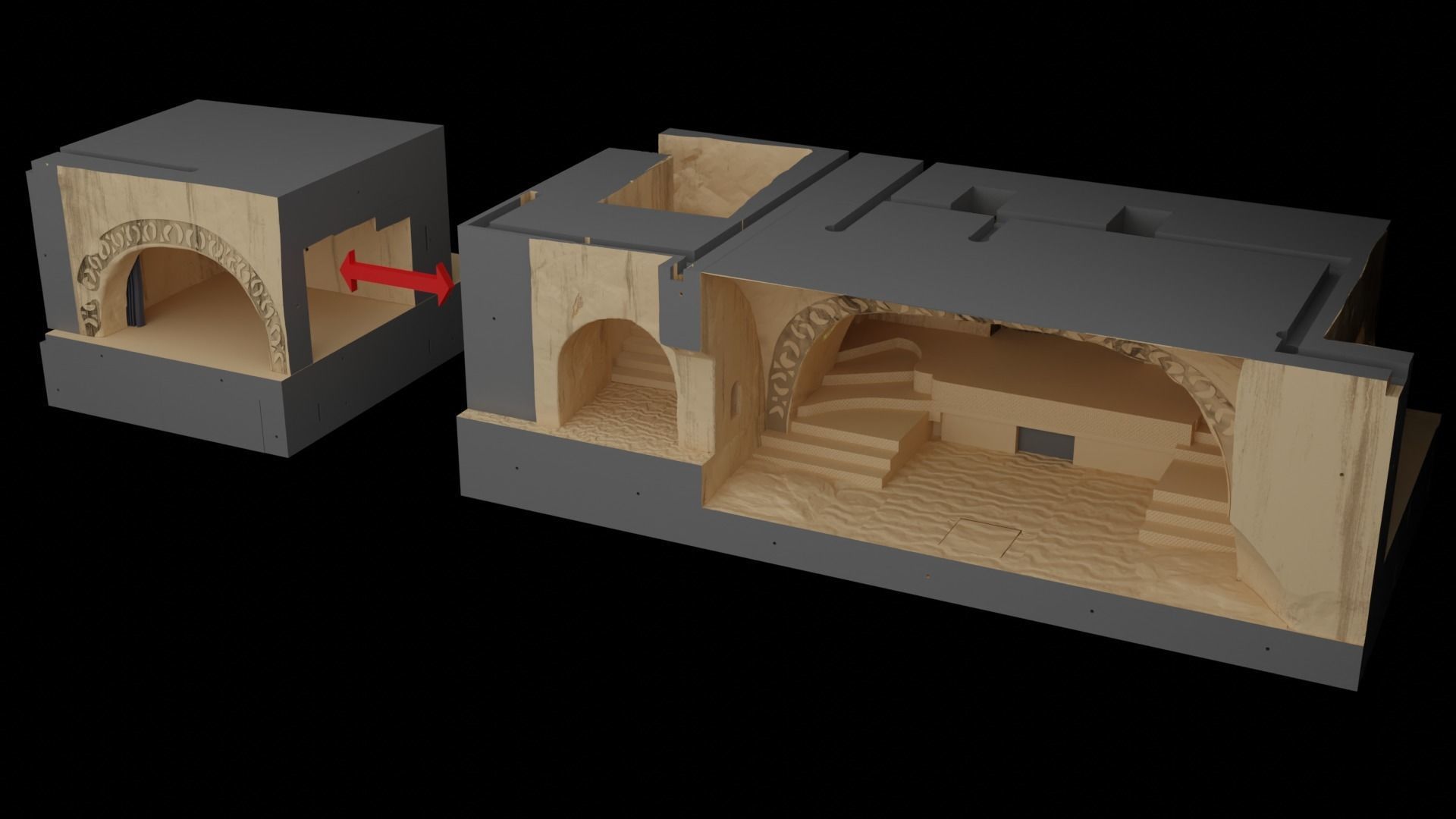 Jabbas Throne Room - Set 5 - Trophy Room 1-12 scale Blackseries 3D print model_57