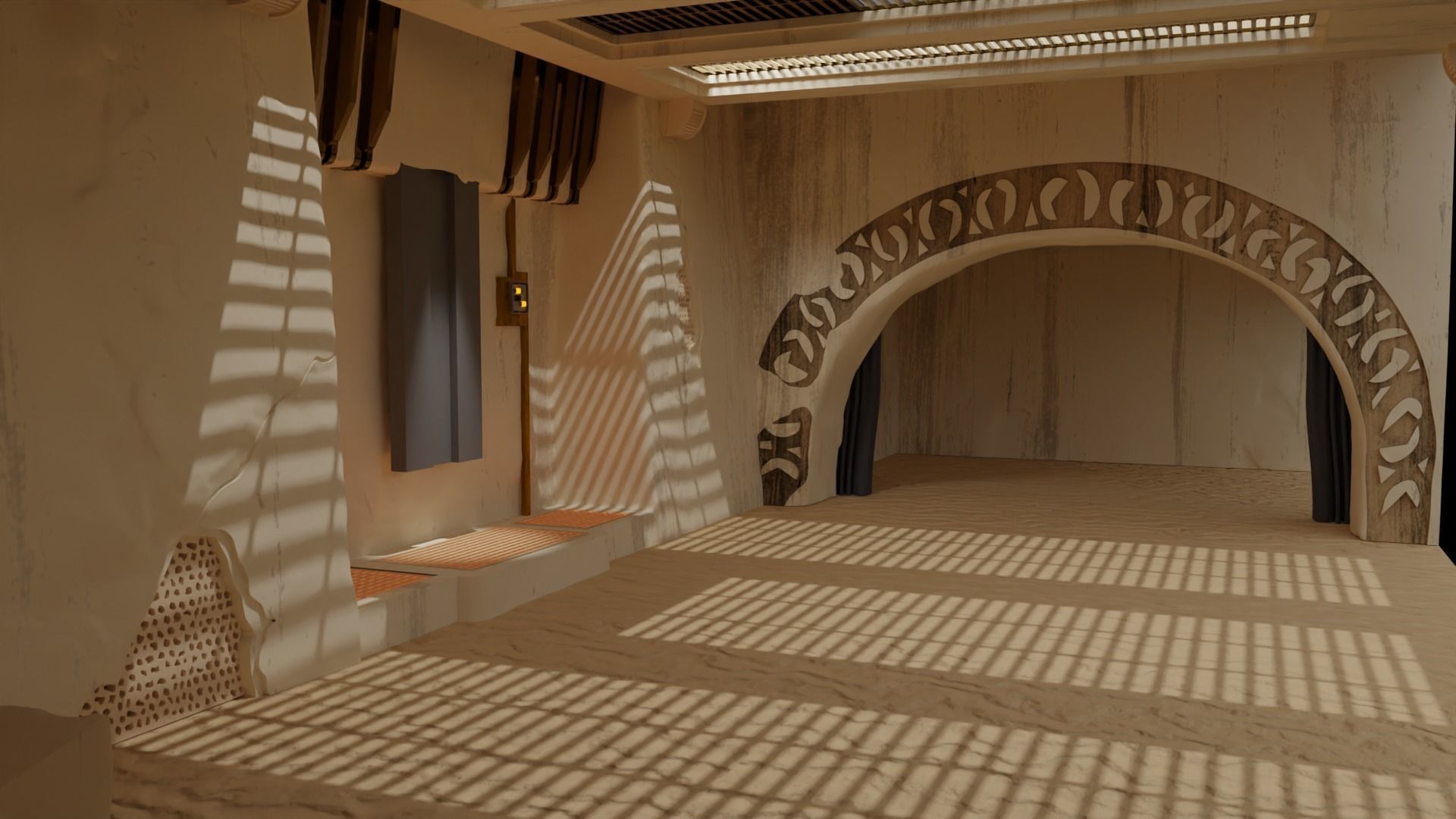 Jabbas Throne Room - Set 5 - Trophy Room 1-12 scale Blackseries 3D print model_18