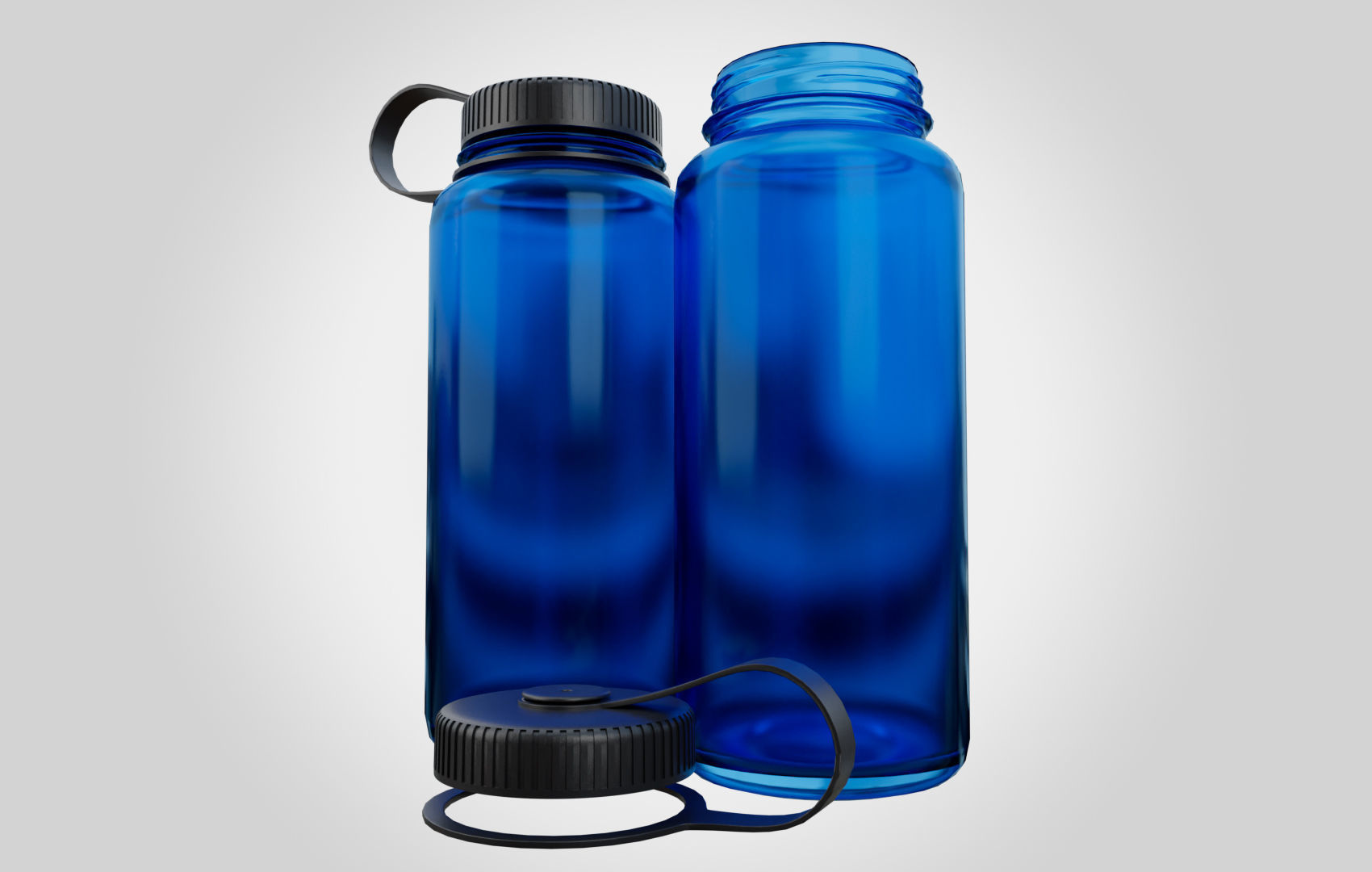 NG Blue Water Bottle Low-poly 3D model_2