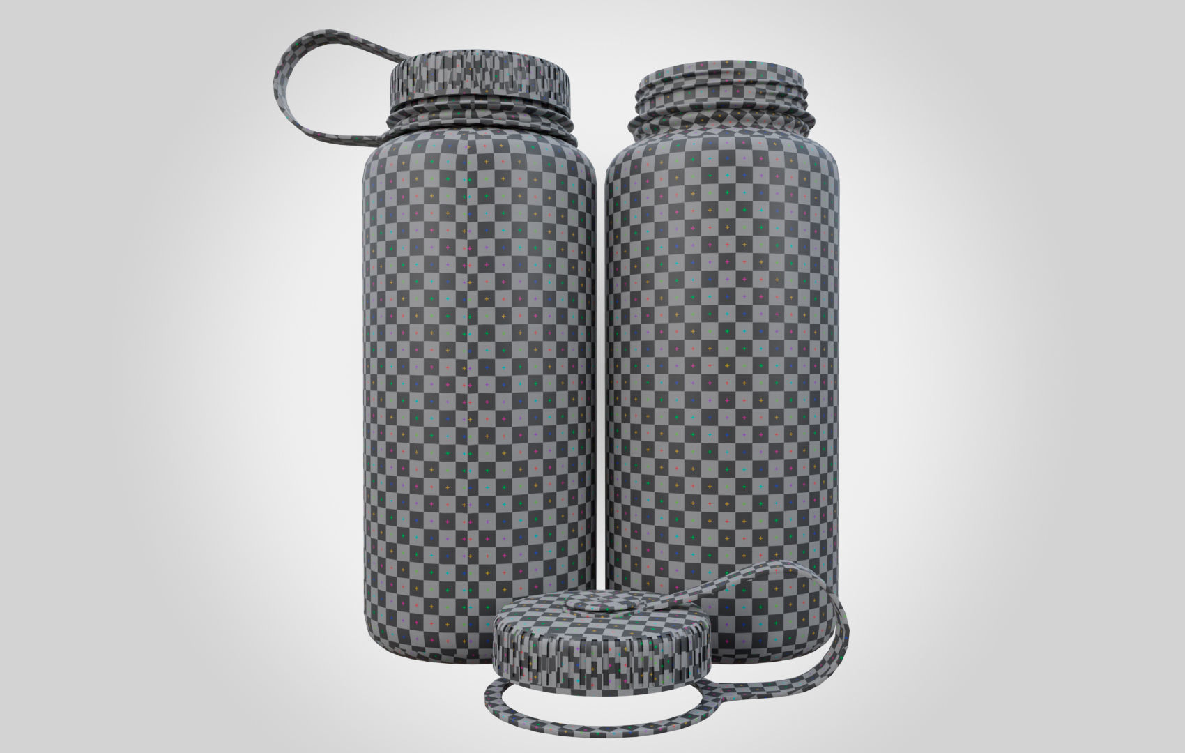 NG Blue Water Bottle Low-poly 3D model_9