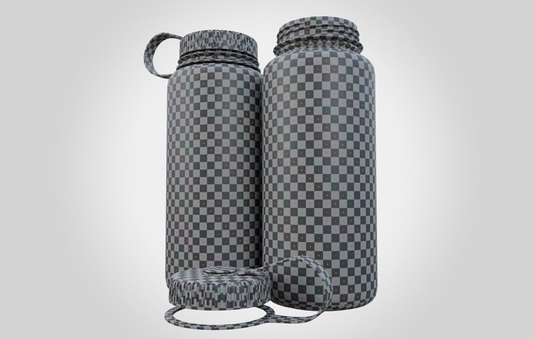 NG Blue Water Bottle Low-poly 3D model_13