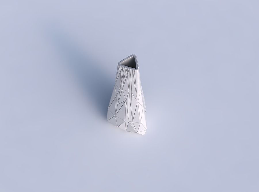 Vase puffy tipped triangle with random triangle plates 2 3D print model_1