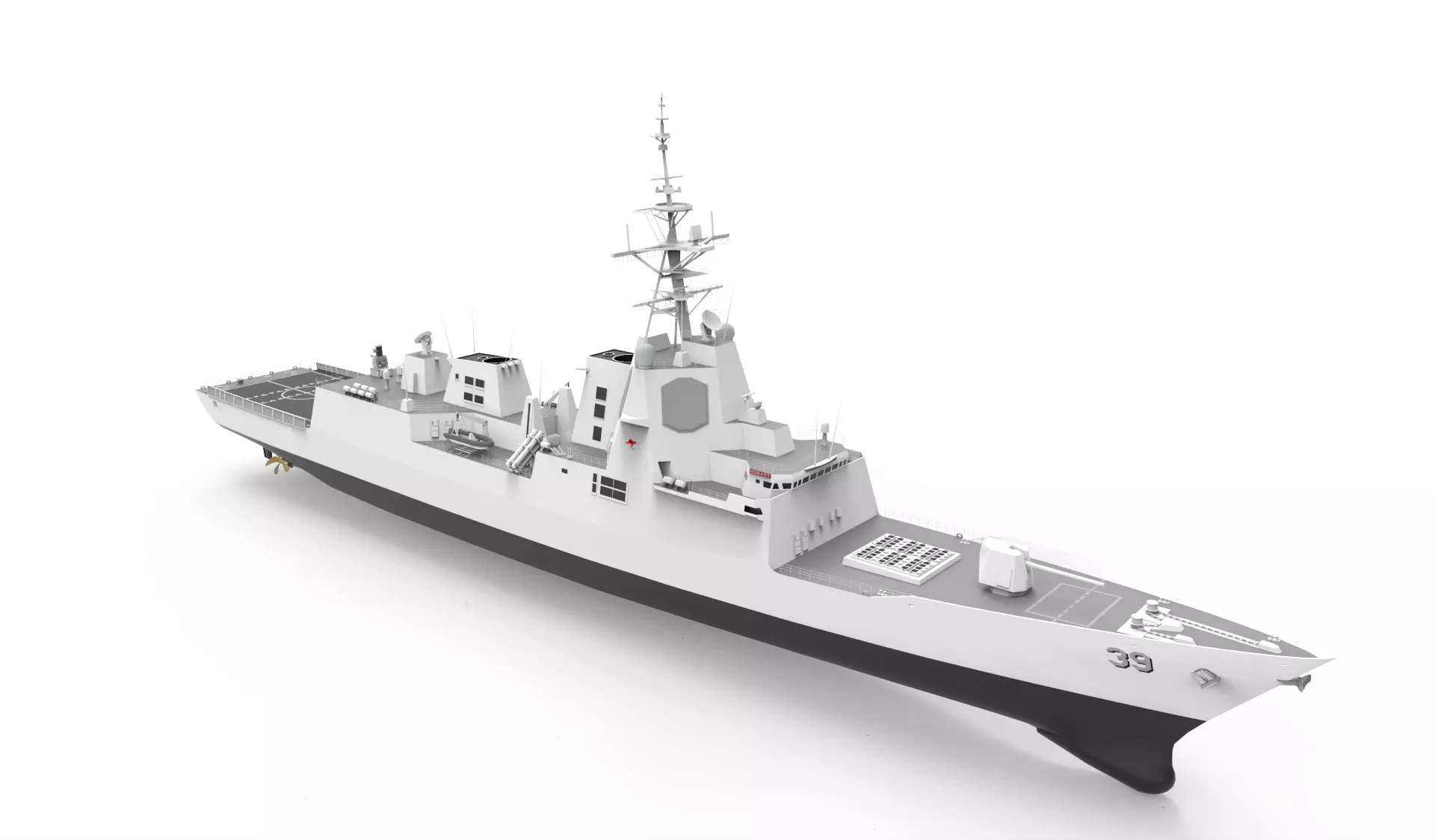 Hobart Class destroyer 3D model_0