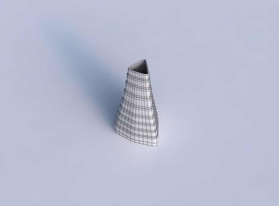 Vase puffy tipped triangle with horizontal layers 3D print model_6