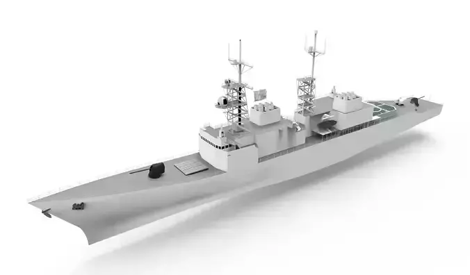 Spruance class destroyer ship 3D model
