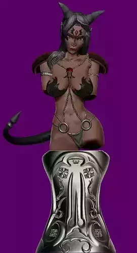 Highly detailed succubus bust