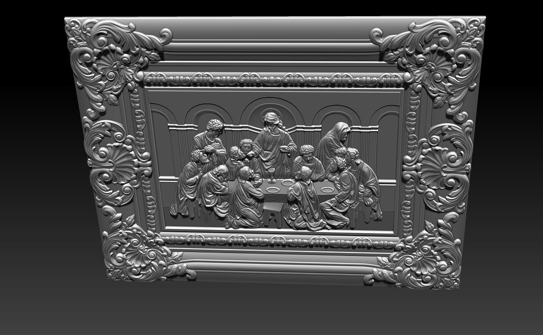 Last Supper cnc router with STL  format 3D print model_16