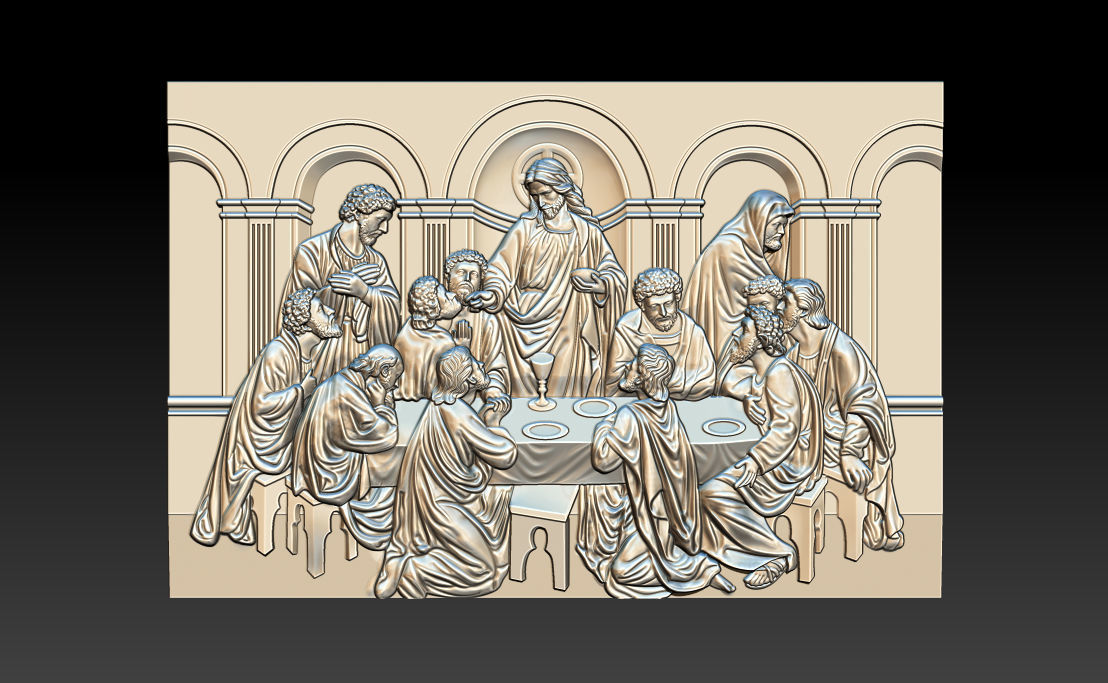 Last Supper cnc router with STL  format 3D print model_29