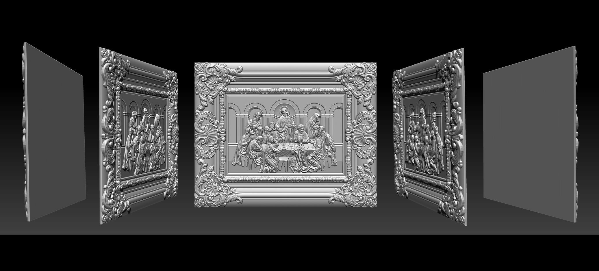 Last Supper cnc router with STL  format 3D print model_6