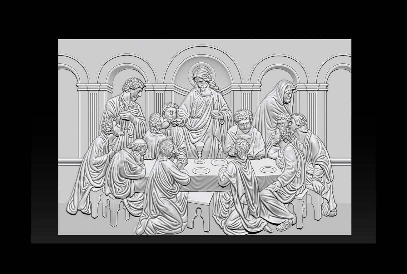 Last Supper cnc router with STL  format 3D print model_46