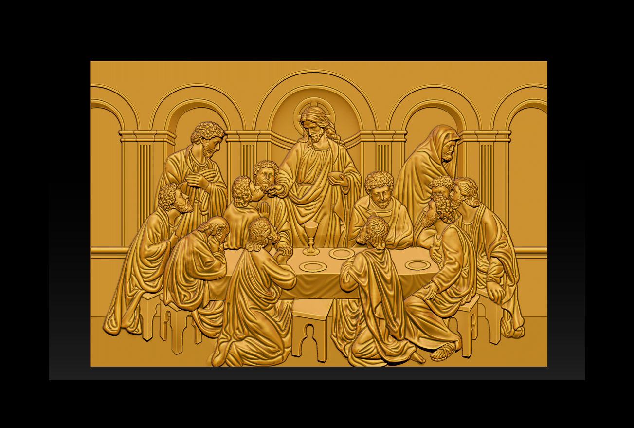 Last Supper cnc router with STL  format 3D print model_33