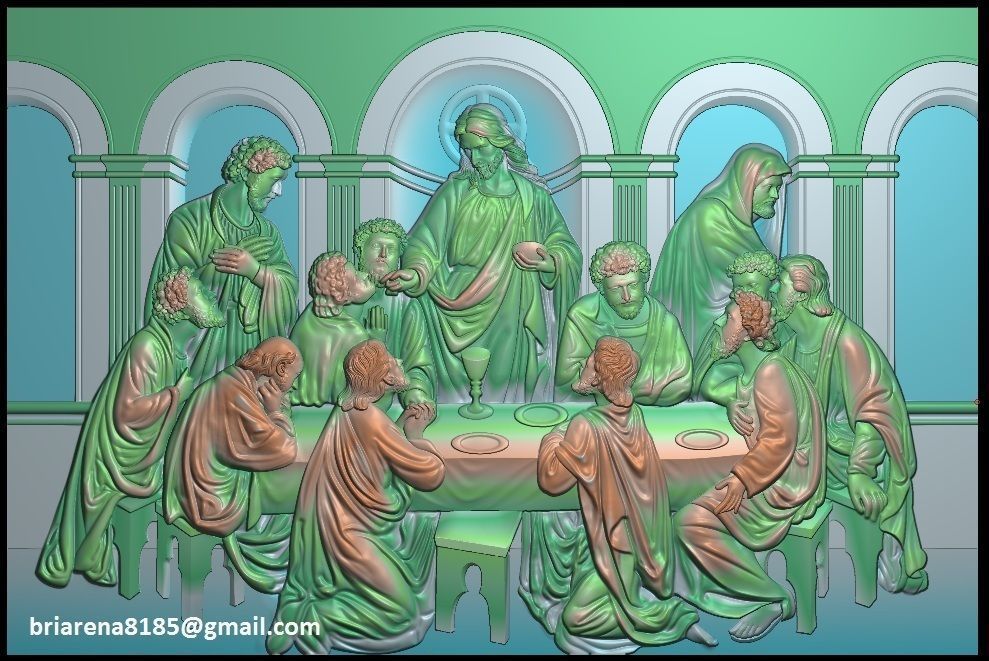 Last Supper cnc router with STL  format 3D print model_37
