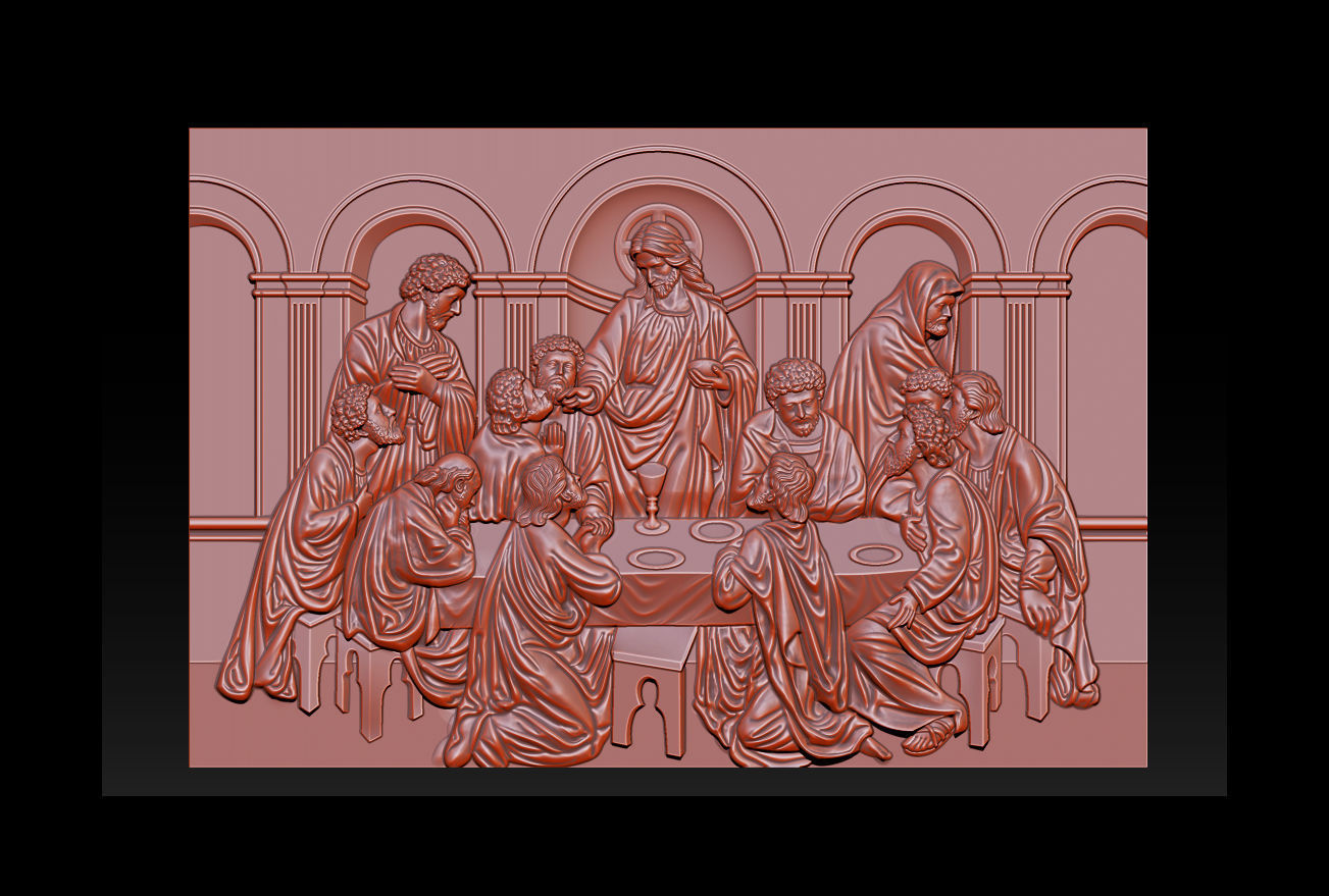 Last Supper cnc router with STL  format 3D print model_41