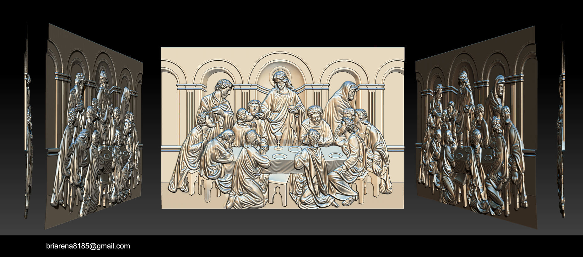 Last Supper cnc router with STL  format 3D print model_35