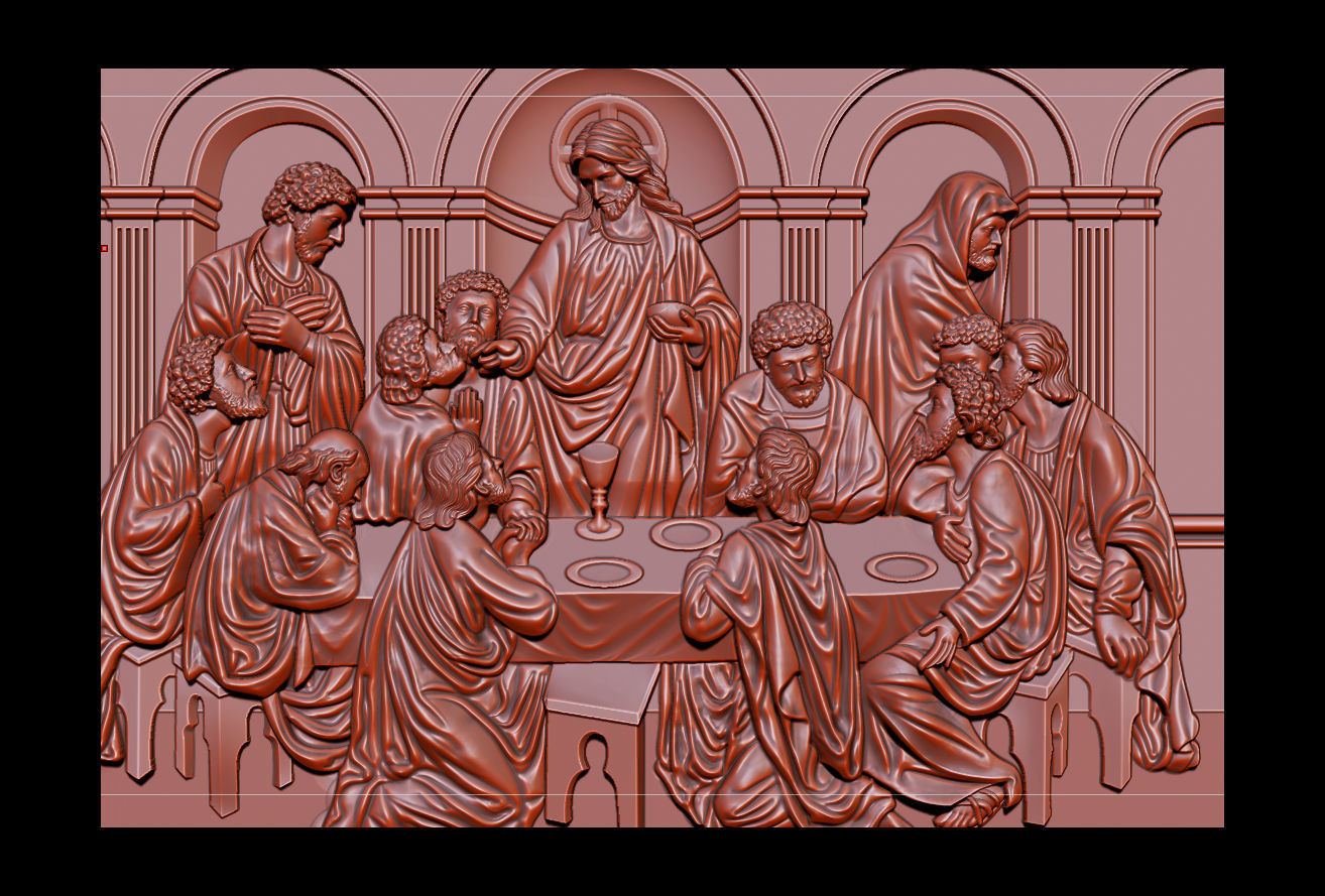 Last Supper cnc router with STL  format 3D print model_7