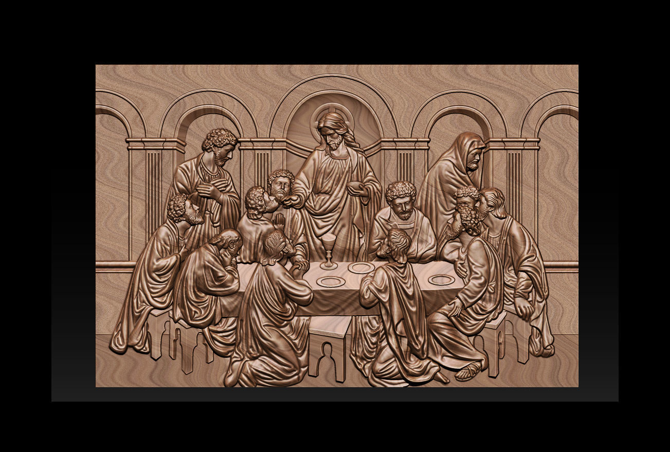 Last Supper cnc router with STL  format 3D print model_40