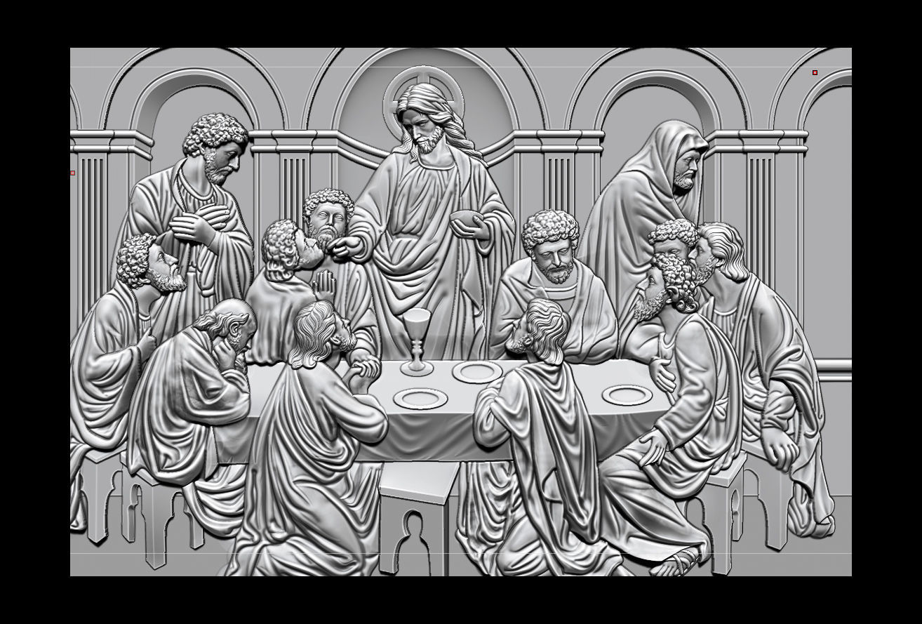Last Supper cnc router with STL  format 3D print model_8