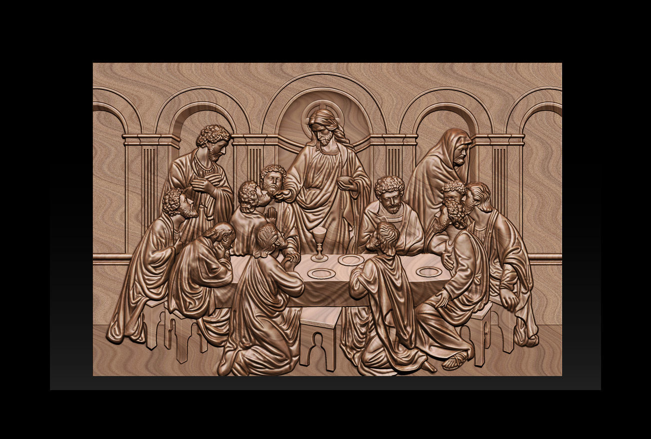 Last Supper cnc router with STL  format 3D print model_32