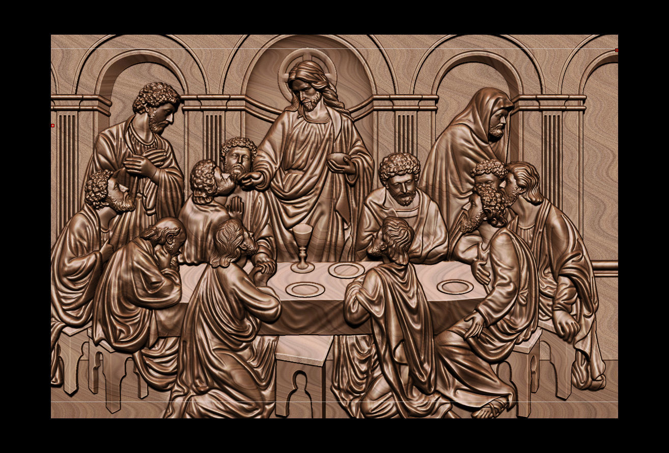Last Supper cnc router with STL  format 3D print model_11