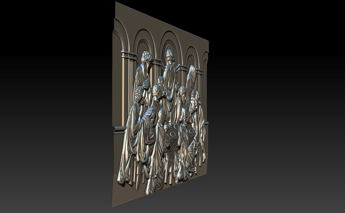 Last Supper cnc router with STL  format 3D print model_30