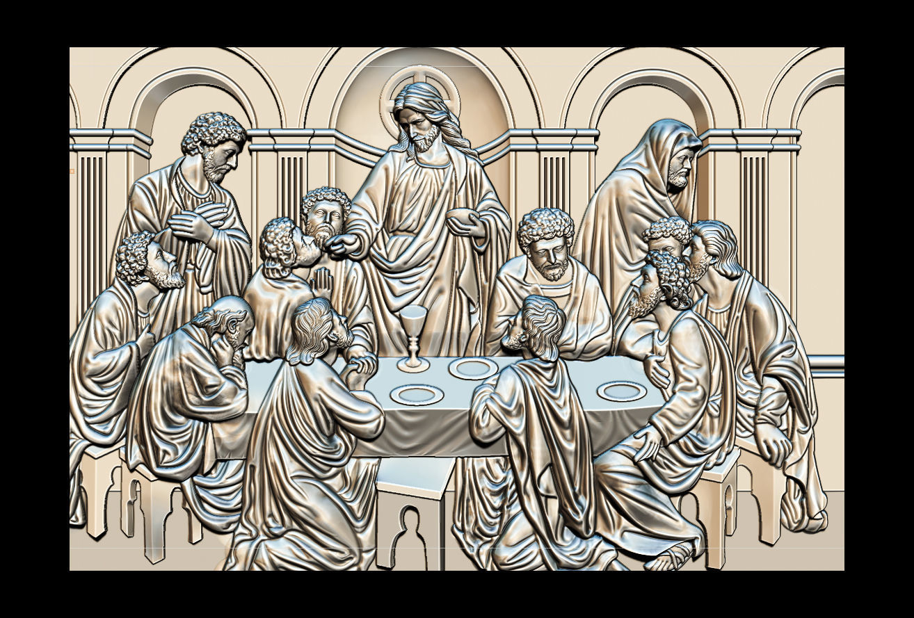 Last Supper cnc router with STL  format 3D print model_9