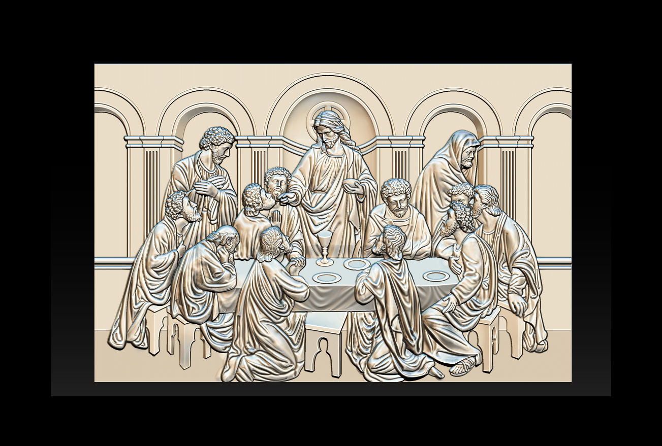 Last Supper cnc router with STL  format 3D print model_44