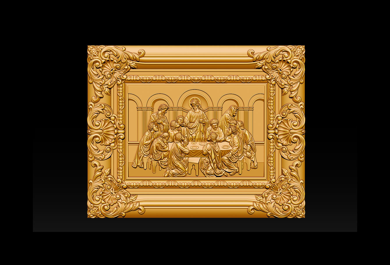 Last Supper cnc router with STL  format 3D print model_3