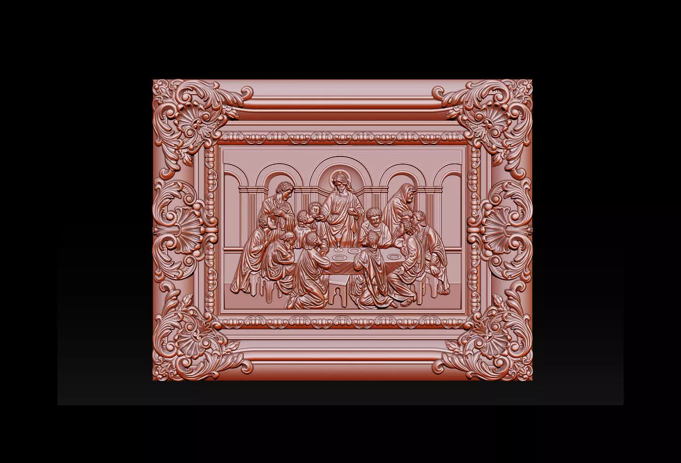 Last Supper cnc router with STL  format 3D print model_0