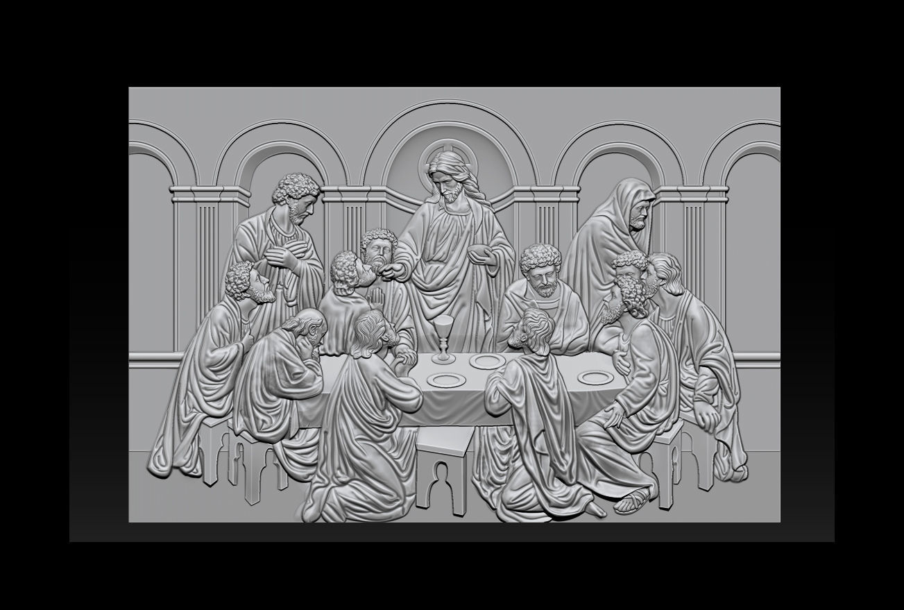 Last Supper cnc router with STL  format 3D print model_43