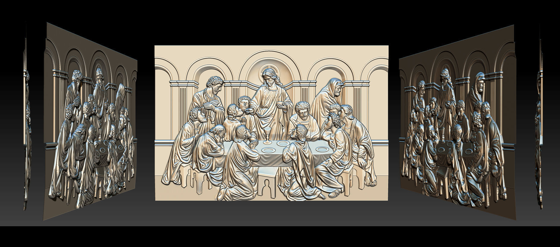 Last Supper cnc router with STL  format 3D print model_23
