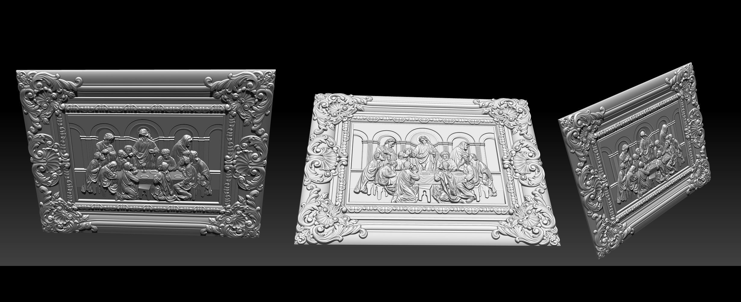 Last Supper cnc router with STL  format 3D print model_4