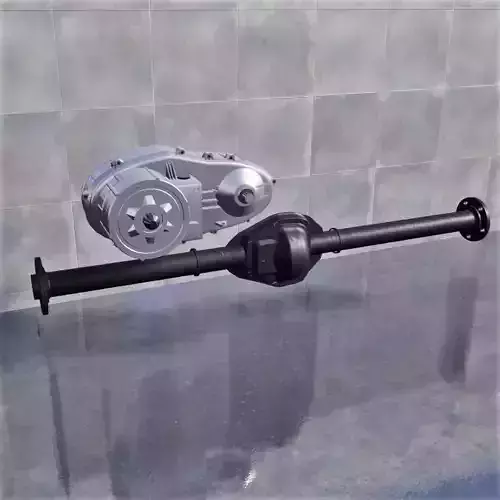 Solid Axle Differential and Transfer Case Low-poly 3D model