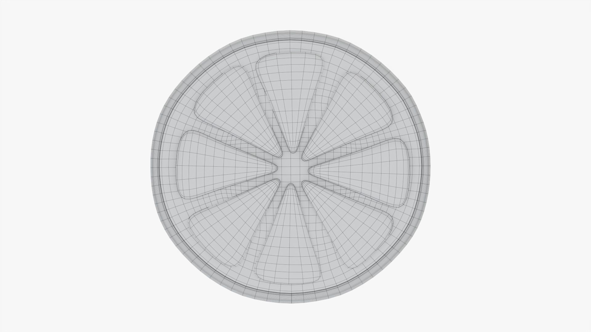 Orange slice stylized 3D model_9