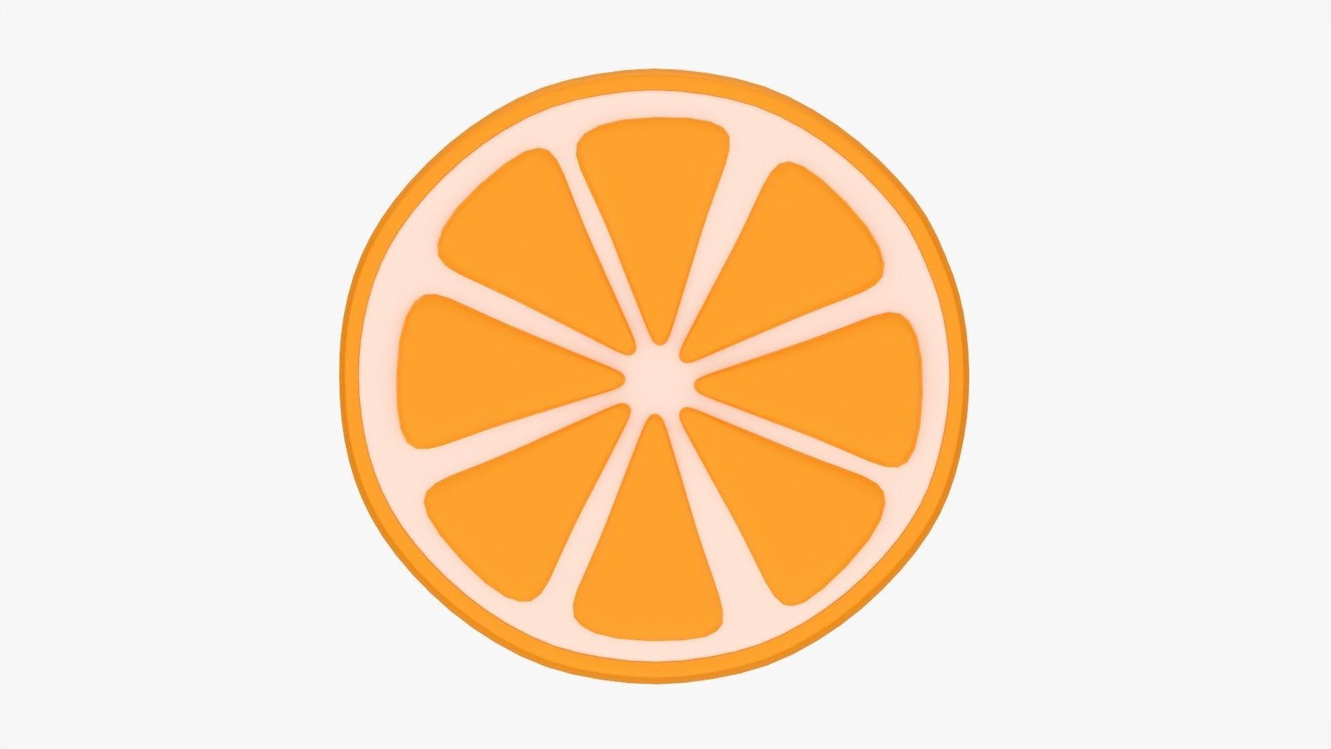 Orange slice stylized 3D model_4