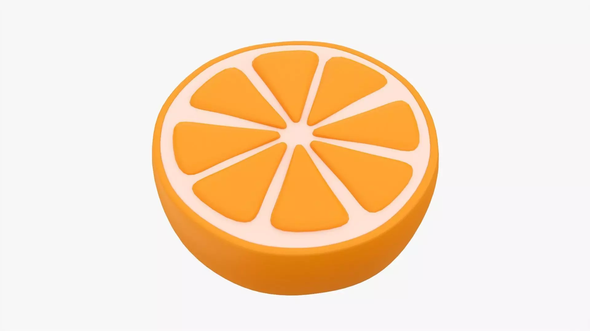 Orange slice stylized 3D model_0
