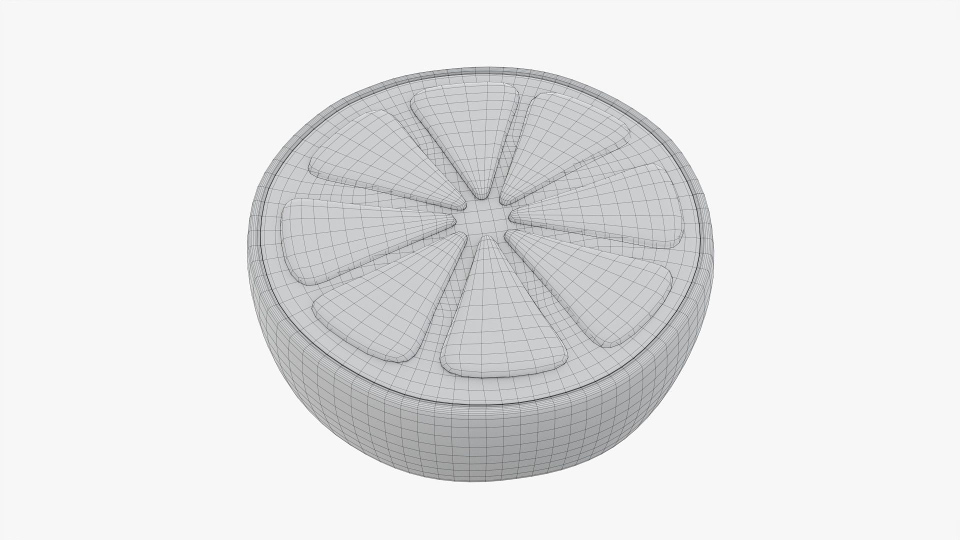 Orange slice stylized 3D model_5