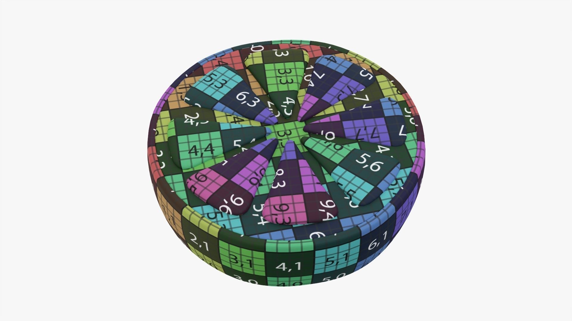 Orange slice stylized 3D model_10