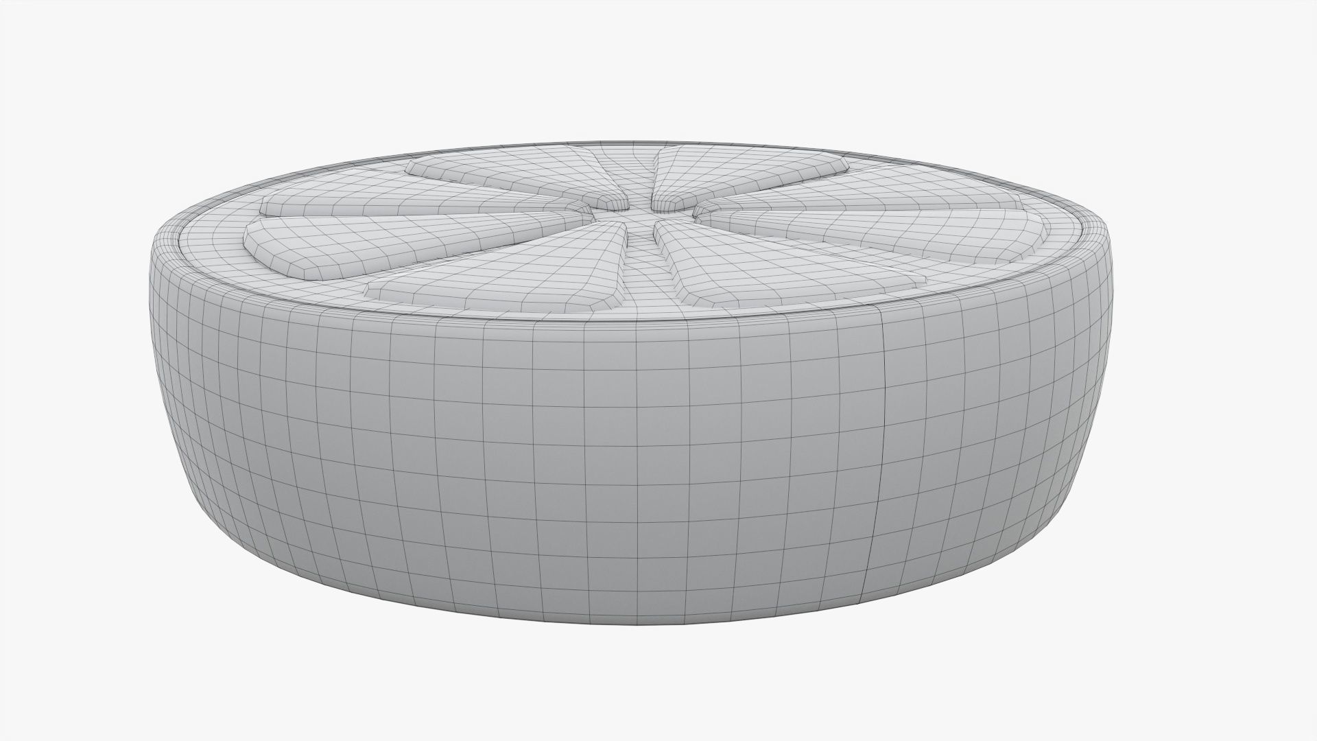 Orange slice stylized 3D model_6