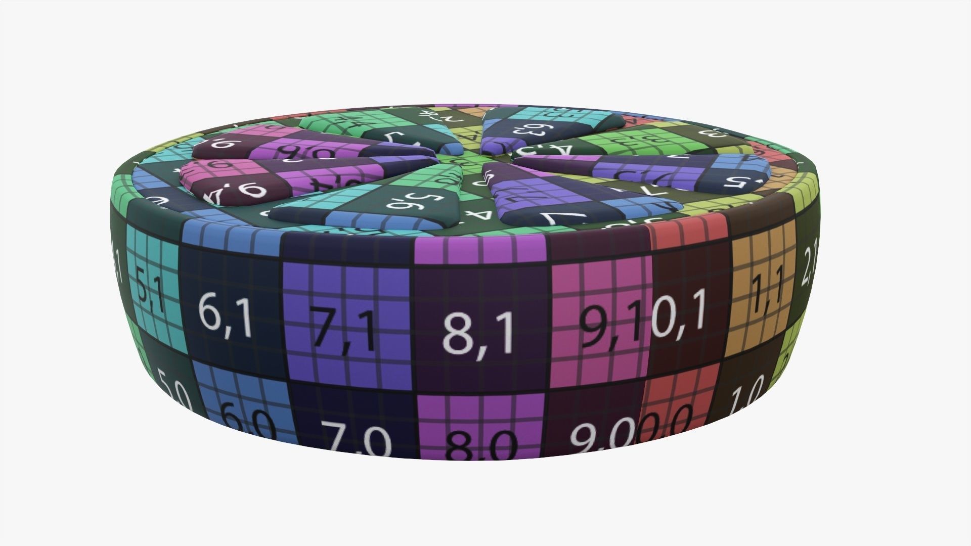 Orange slice stylized 3D model_11