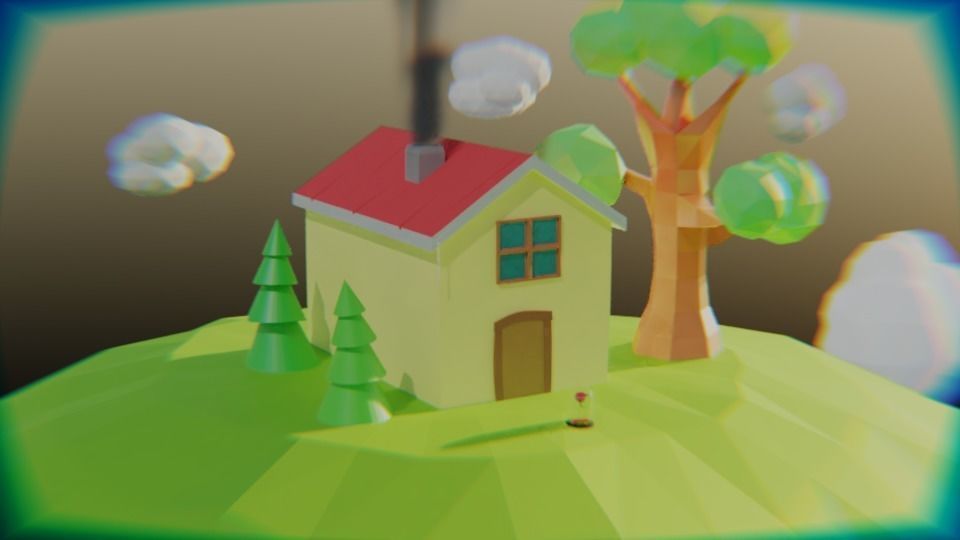 Wonderland Hause Home for cartoon fanciful 3D model_2