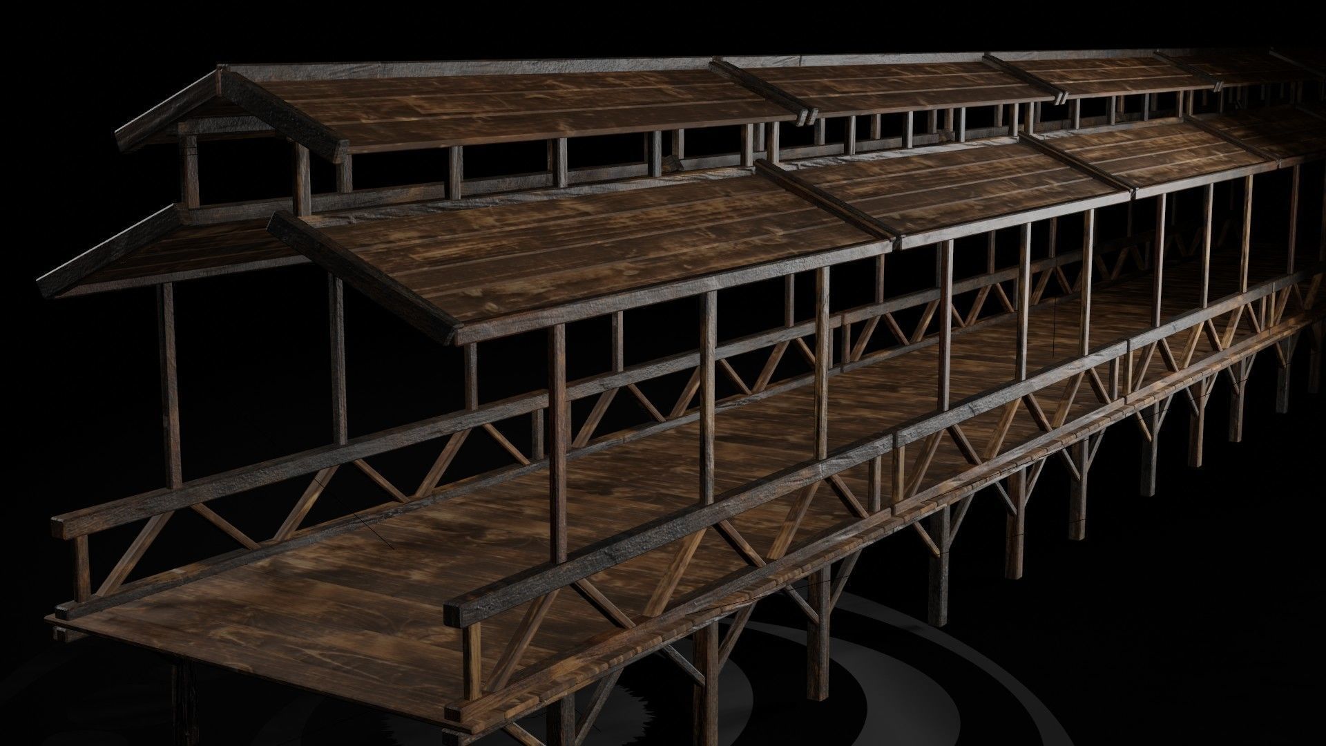 AAA Medieval Wooden Bridge 03 R Low-poly 3D model_1