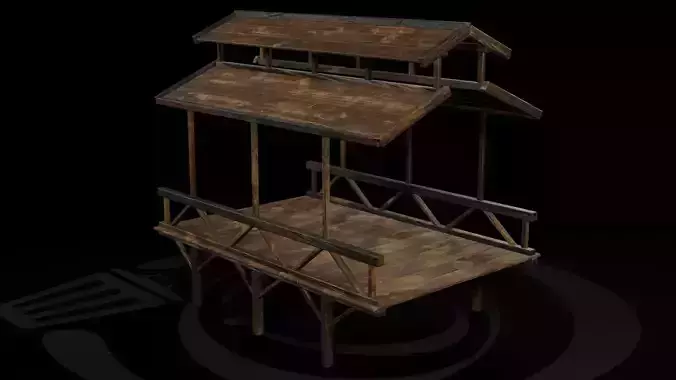 AAA Medieval Wooden Bridge 03 R Low-poly 3D model AAA Medieval Wooden Bridge 03 R Low-poly 3D model