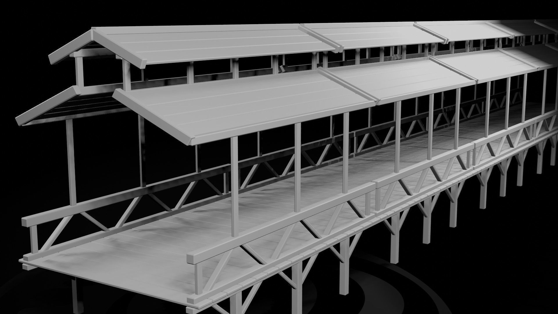 AAA Medieval Wooden Bridge 03 R Low-poly 3D model_2