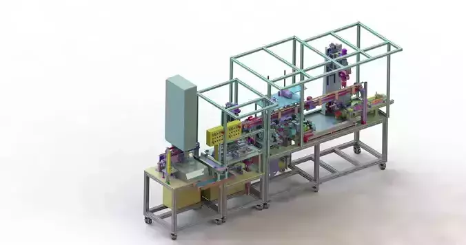 Ultrasonic welding leak detection automatic integrated cup  line 3D model