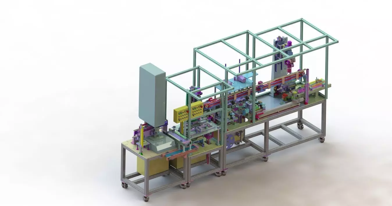 Ultrasonic welding leak detection automatic integrated cup  line 3D model_0